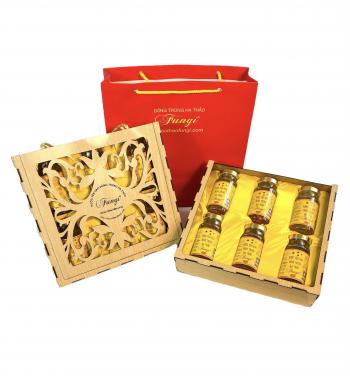 840ml (6 jars x 140ml) Fungi’s 25% Salanganes Nest Cordyceps Wooden Box