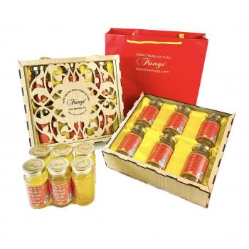 840ml (6 jars x 140ml) Fungi’s Salanganes Nest Cordyceps Wooden Box