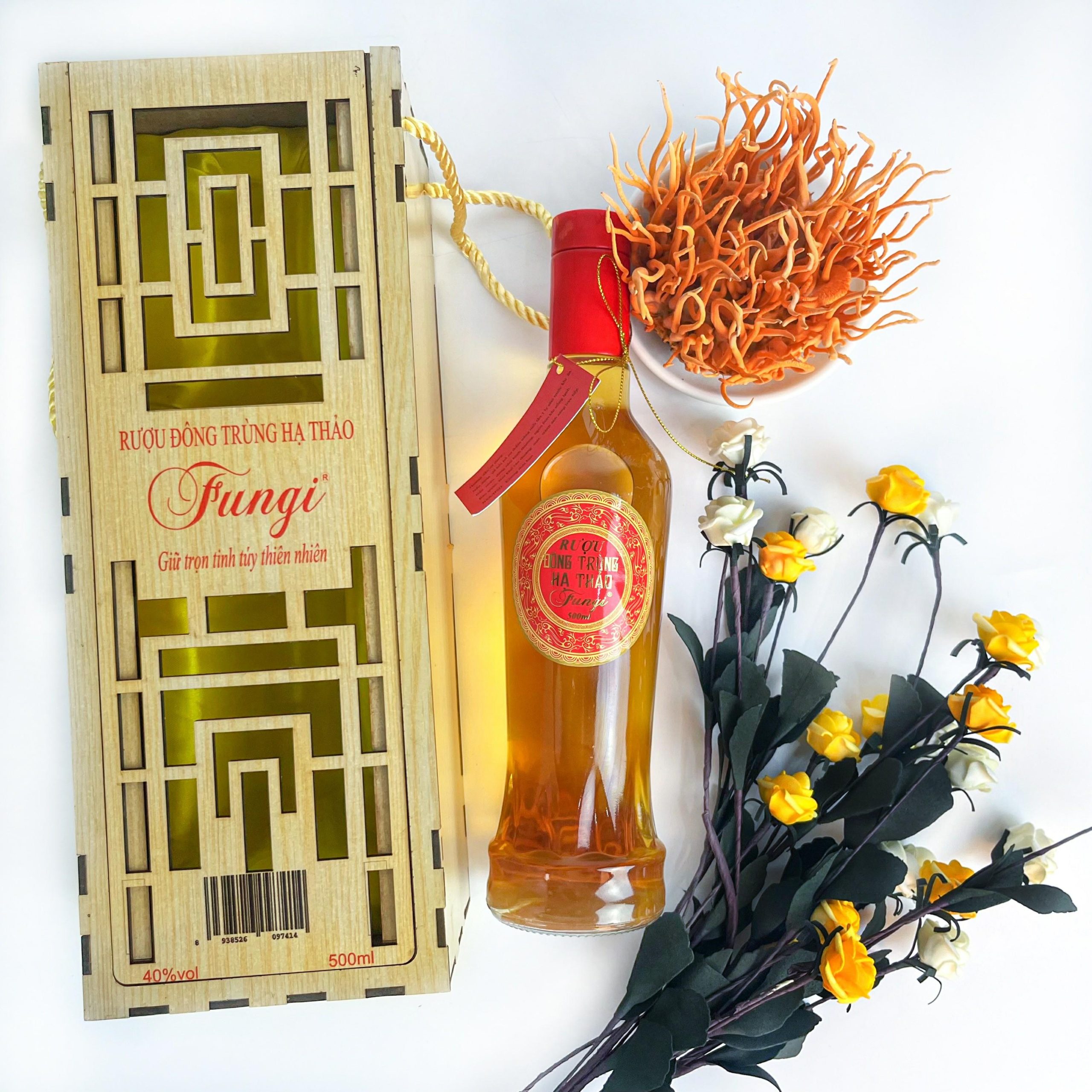 Rượu Putin Fungi hộp gỗ